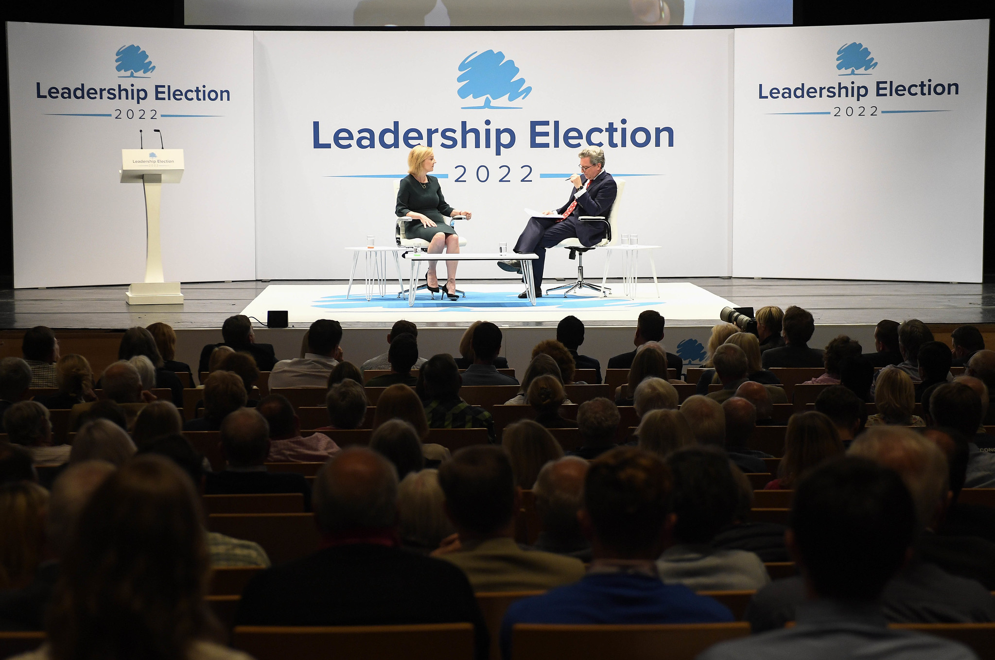Liz Truss faced questions from STV's political editor Colin Mackay at the leadership hustings in Perth. 