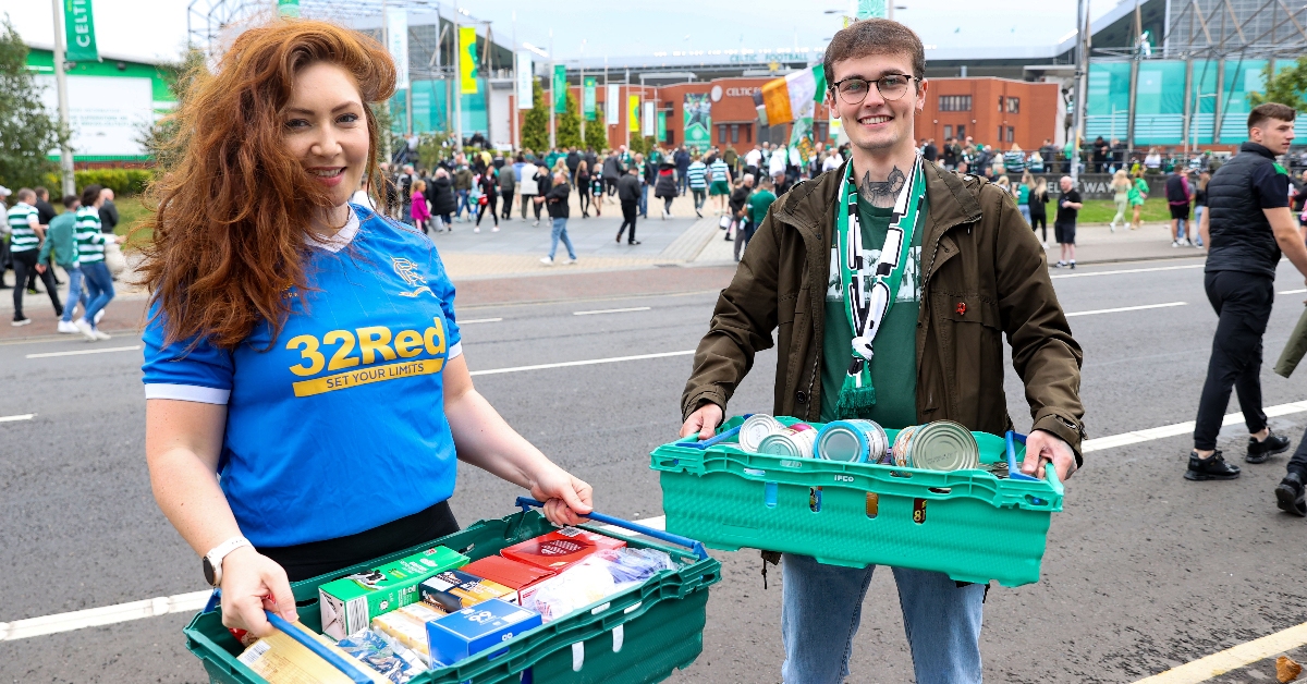 Celtic and Rangers join to collect for foodbank at Old Firm clash