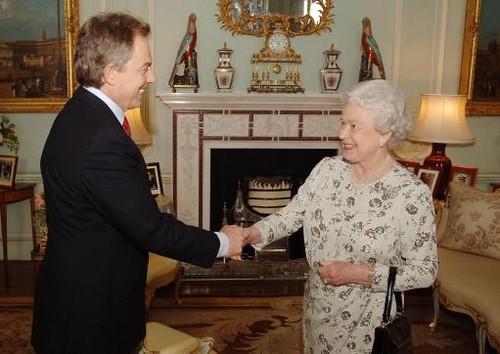 The Queen meets with Tony Blair after Labour won a third term in office in May, 2005. 
