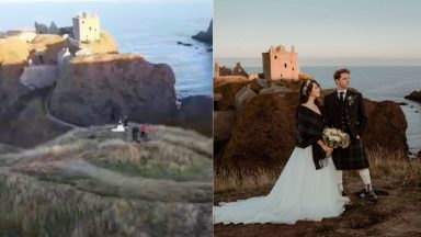 Canadian radio station’s hunt for mystery couple who wed at Scottish beauty spot Dunnottar Castle