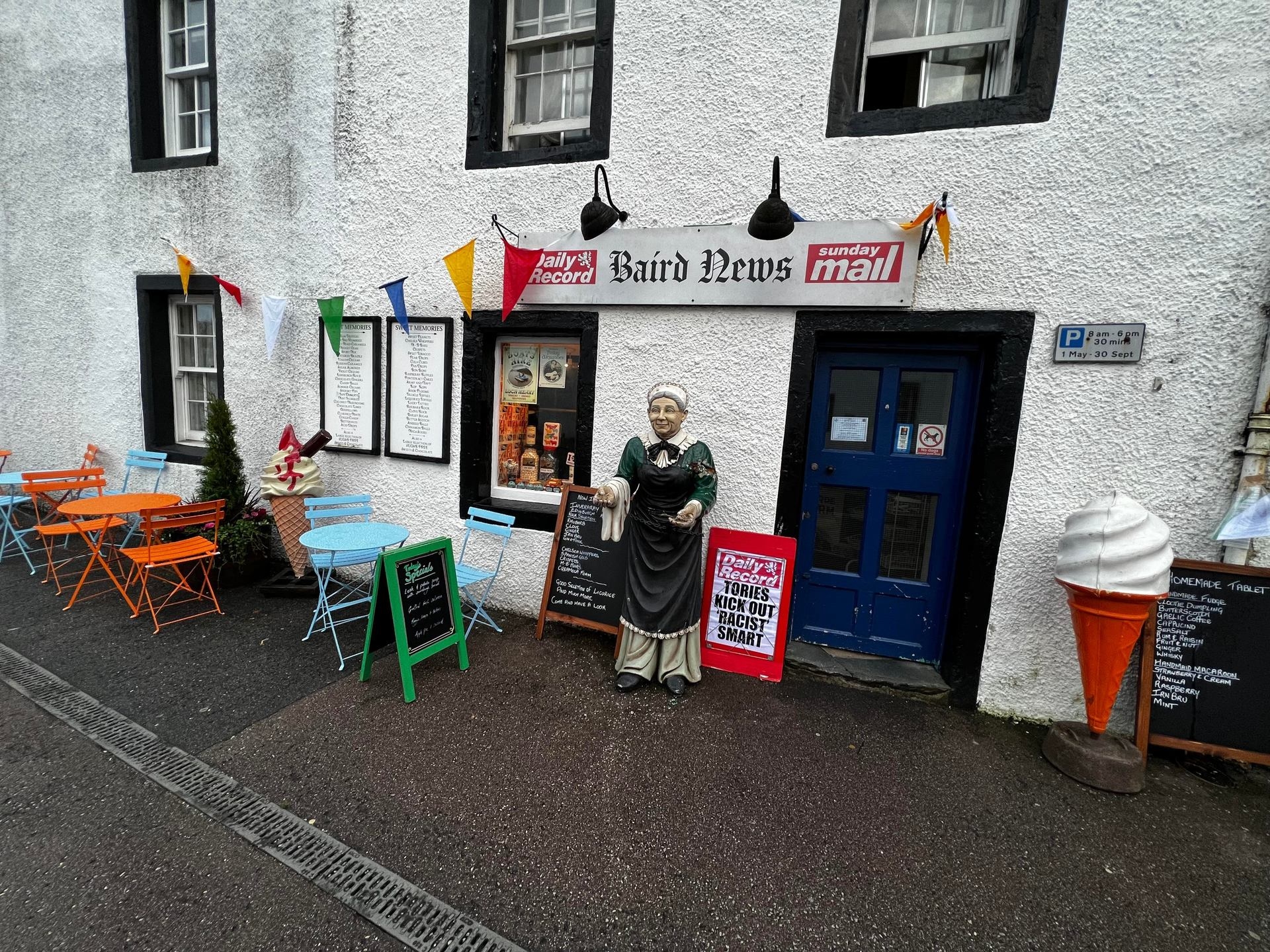 A high street sweet shop has been converted into a newsagents. 