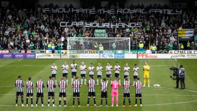 Celtic fans chant through minute’s applause in memory of the Queen at St Mirren