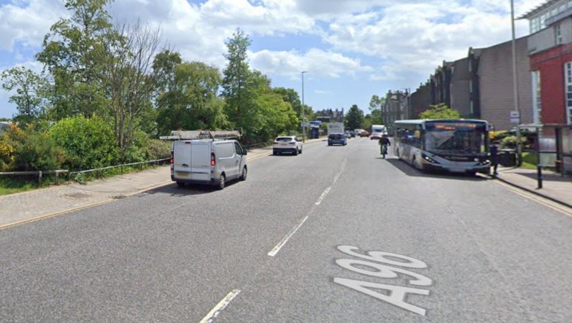 Motorcyclist taken to hospital after crash with car on A96