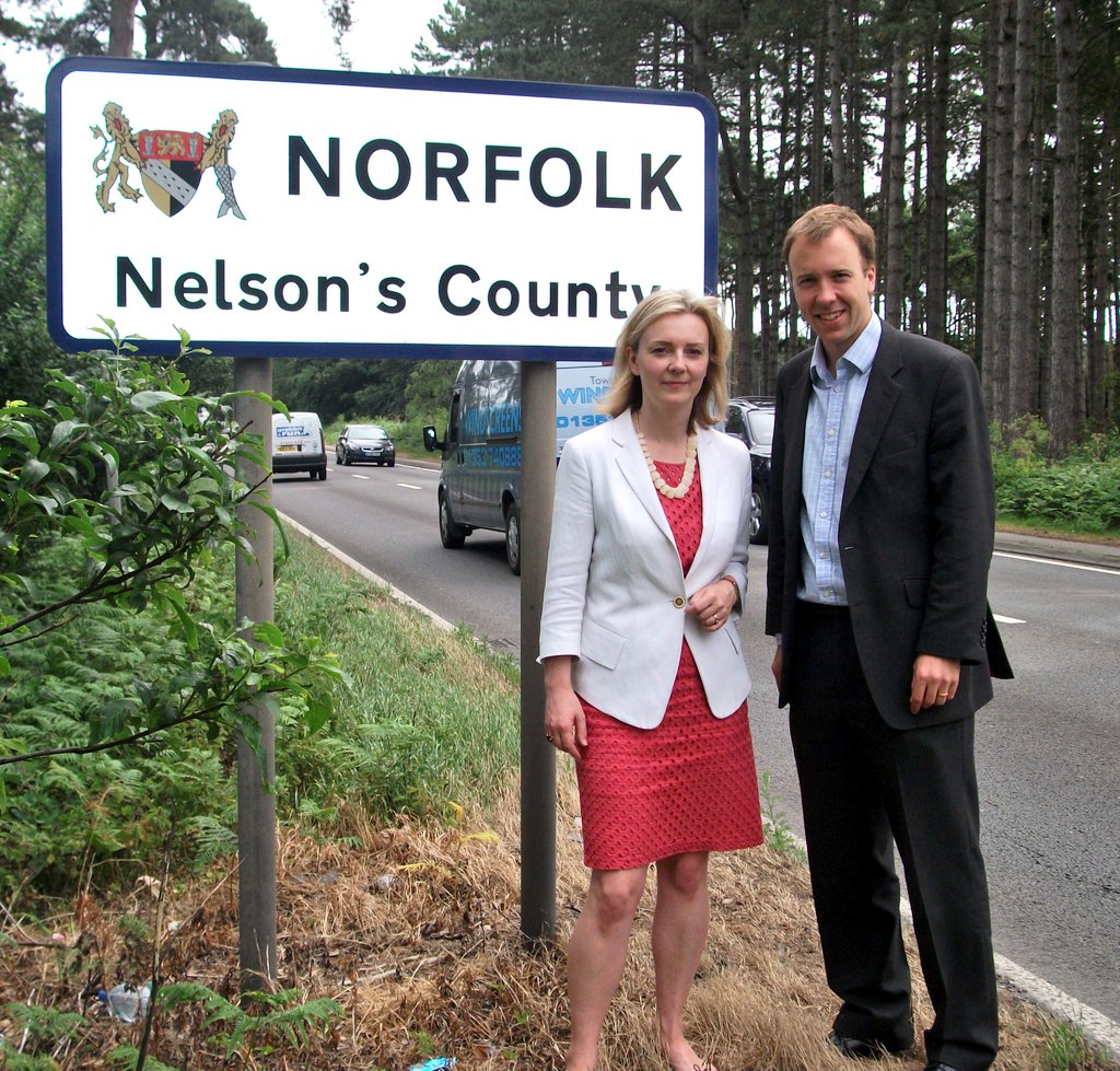 Liz Truss, pictured with Matt Hancock, after both were elected as MPs in 2010.