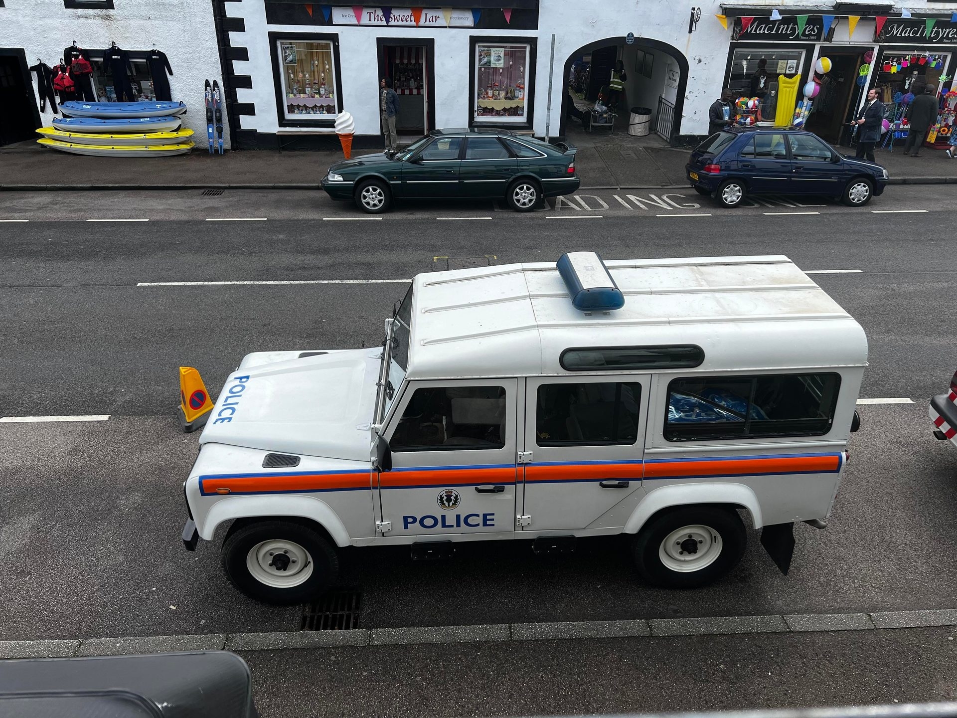 A vintage police car was also spotted by locals. 