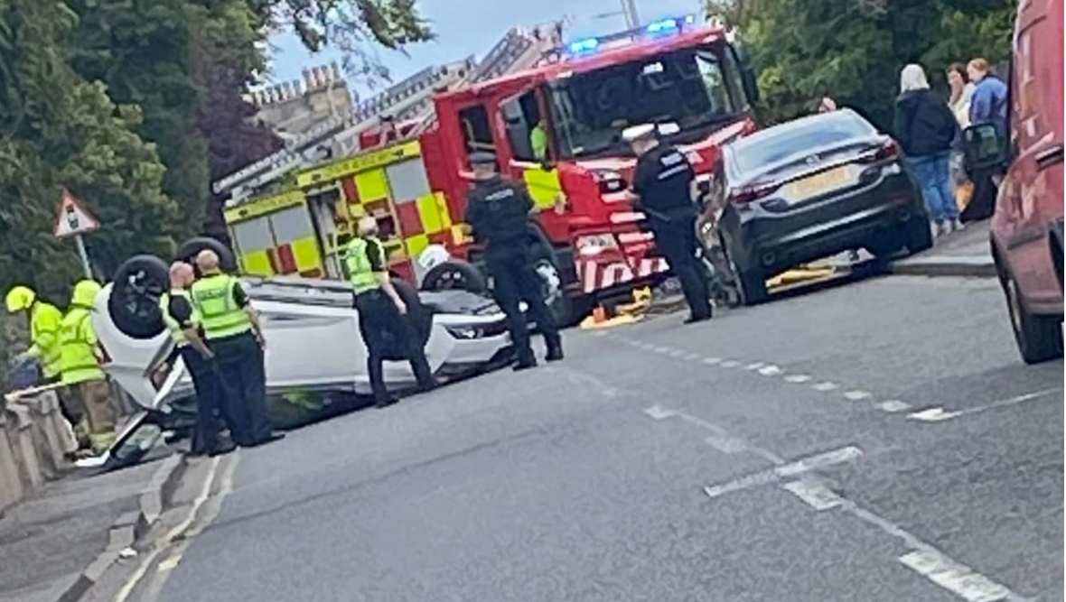 Edinburgh motorist hospitalised after Easter Road smash leaves car on roof  - Edinburgh Live