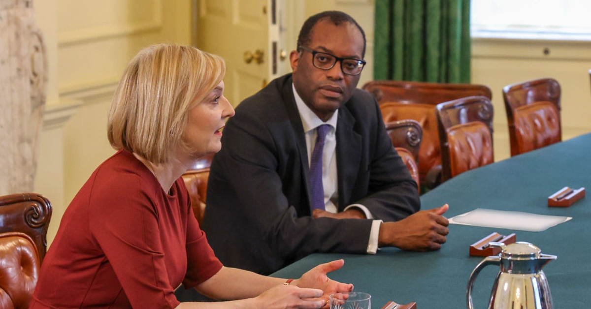 Prime Minister Liz Truss and chancellor Kwasi Kwarteng in Downing Street.