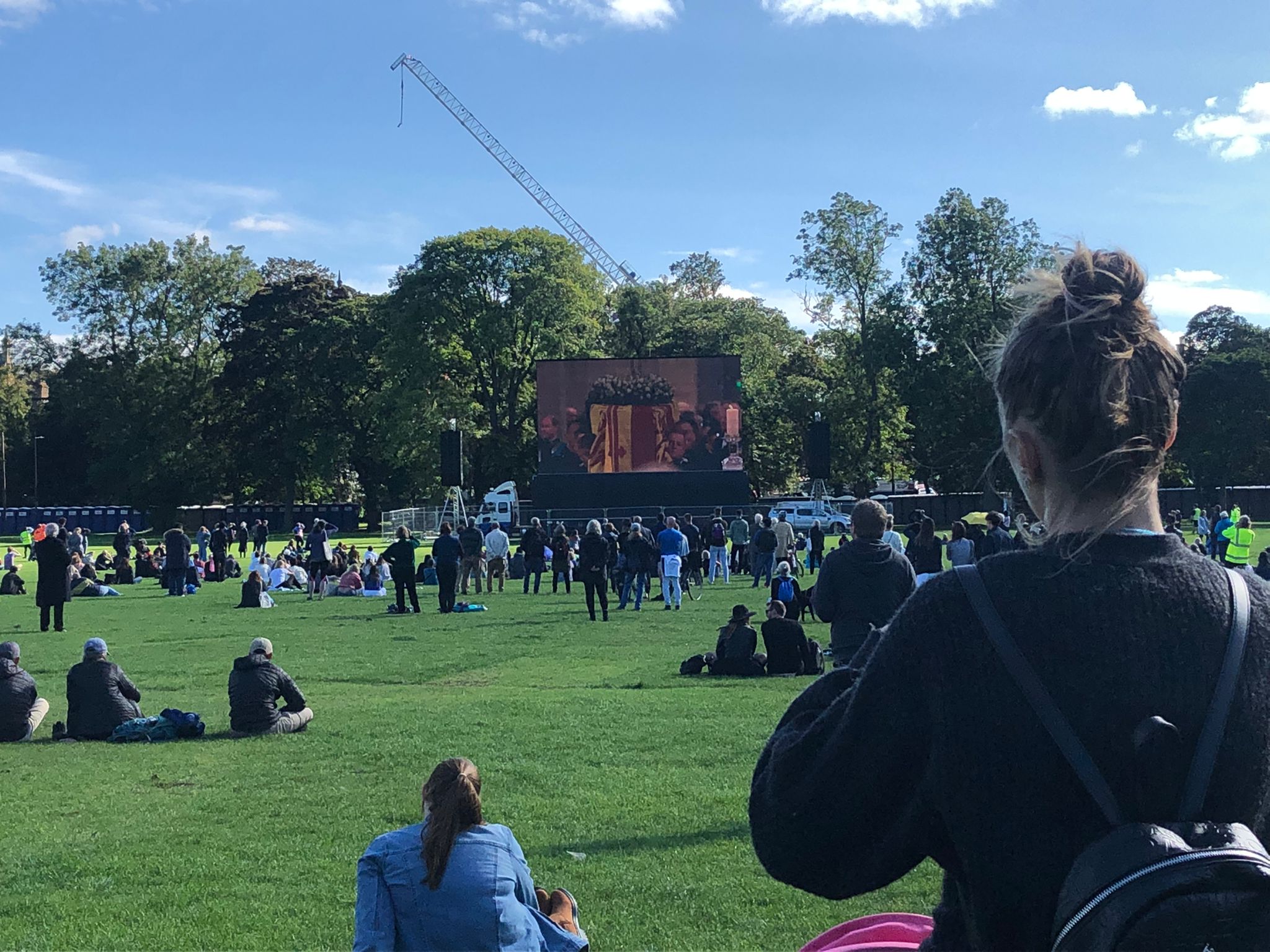 Crowds watch funeral on big screen at Meadows