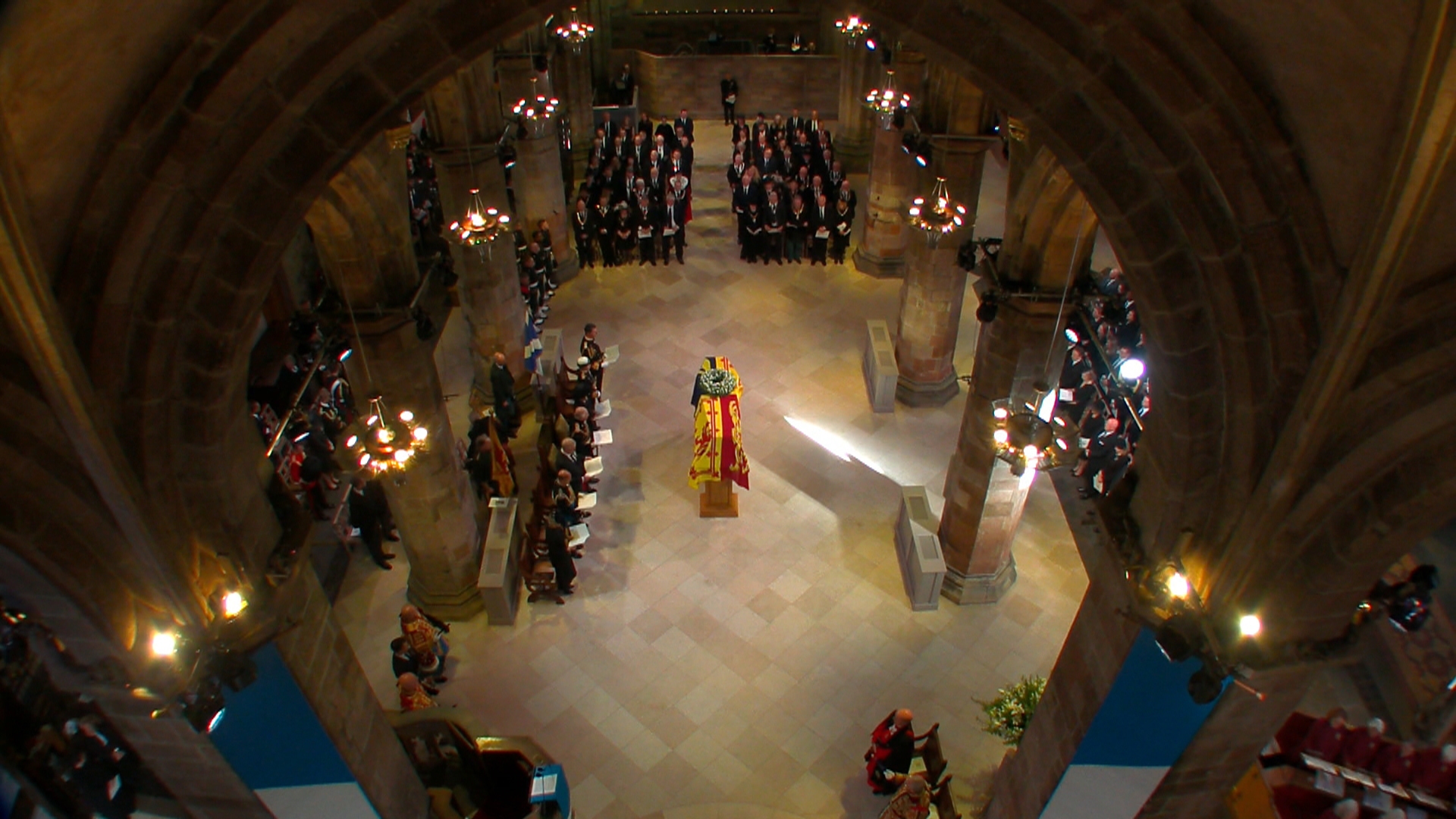 From above: Vigil continues at St Giles Cathedral 