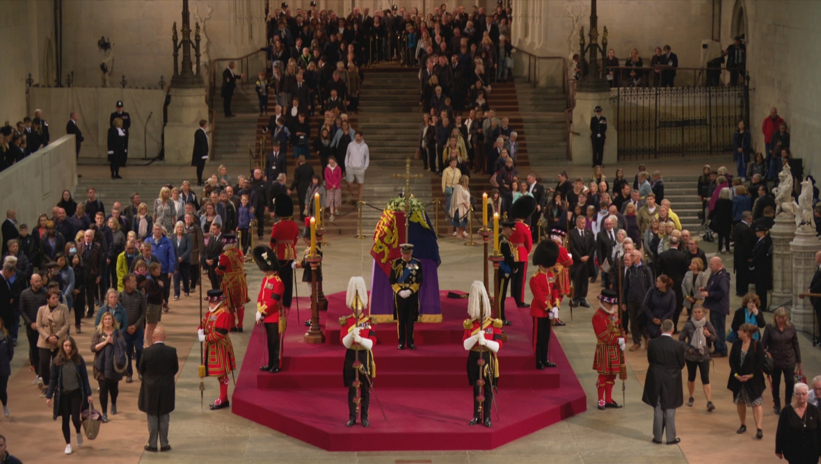 King Charles and siblings hold vigil around Queen’s coffin in London’s Westminster Hall