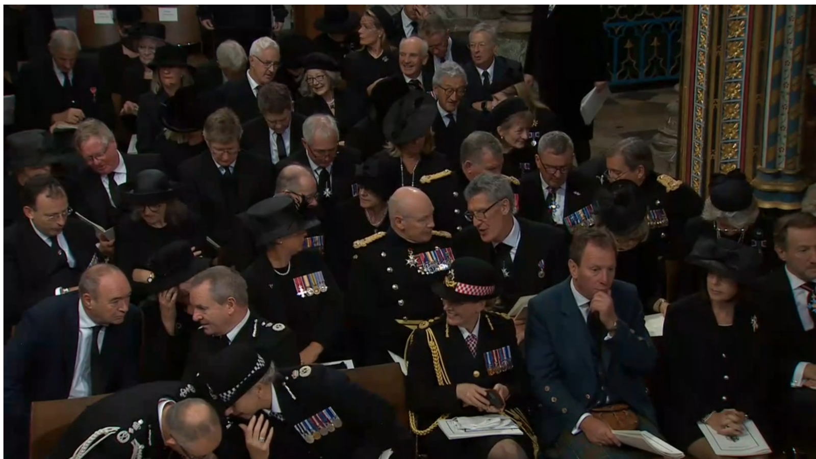 Mourners at the Westminster Abbey service.