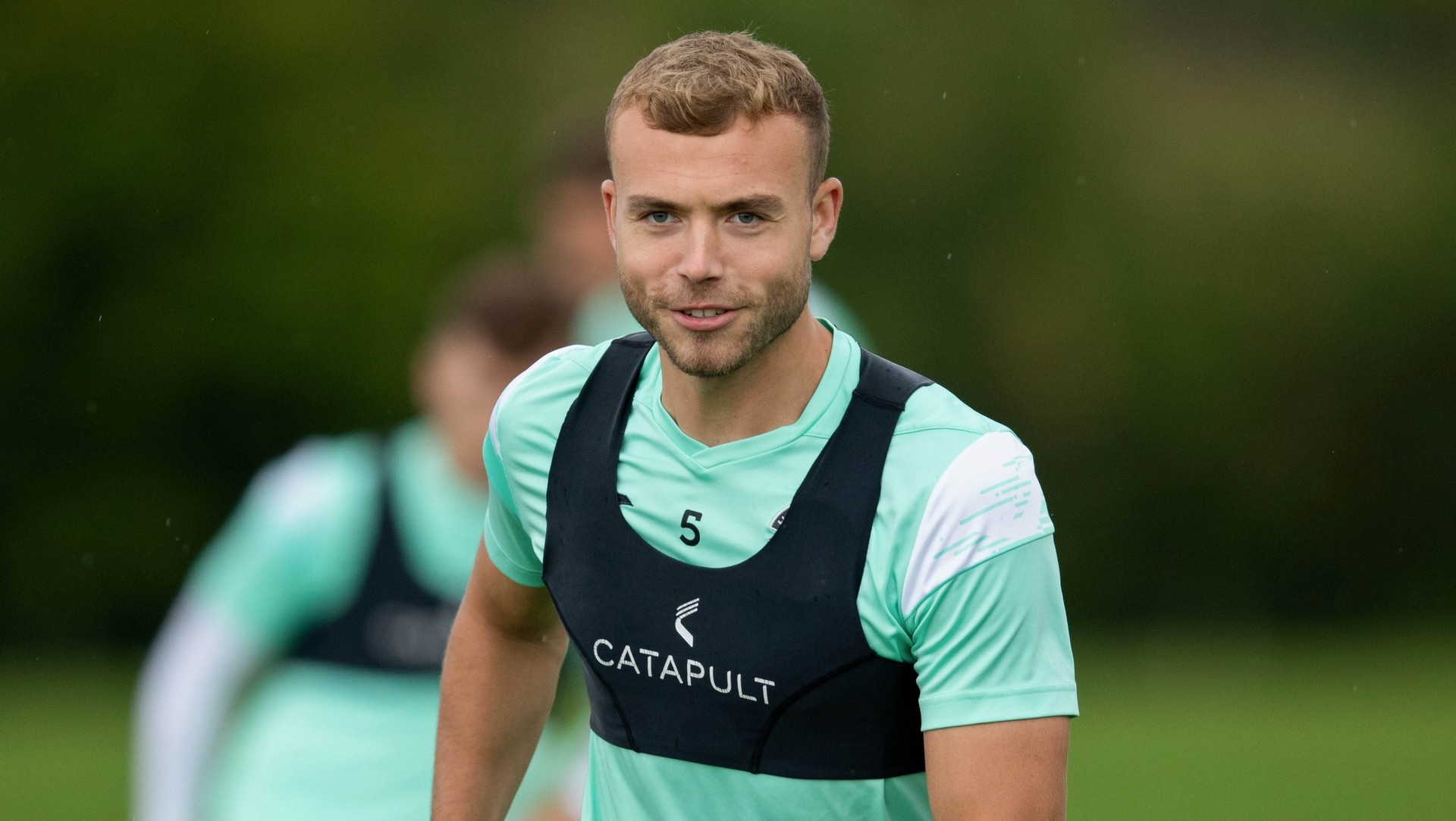  Ryan Porteous of Scotland smiles during the Euro 2024 qualifying match against Slovakia on June 14, 2023, in Trnava, Slovakia.