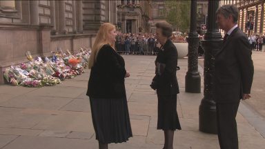 Princess Royal greets crowds in Glasgow on Scottish visit