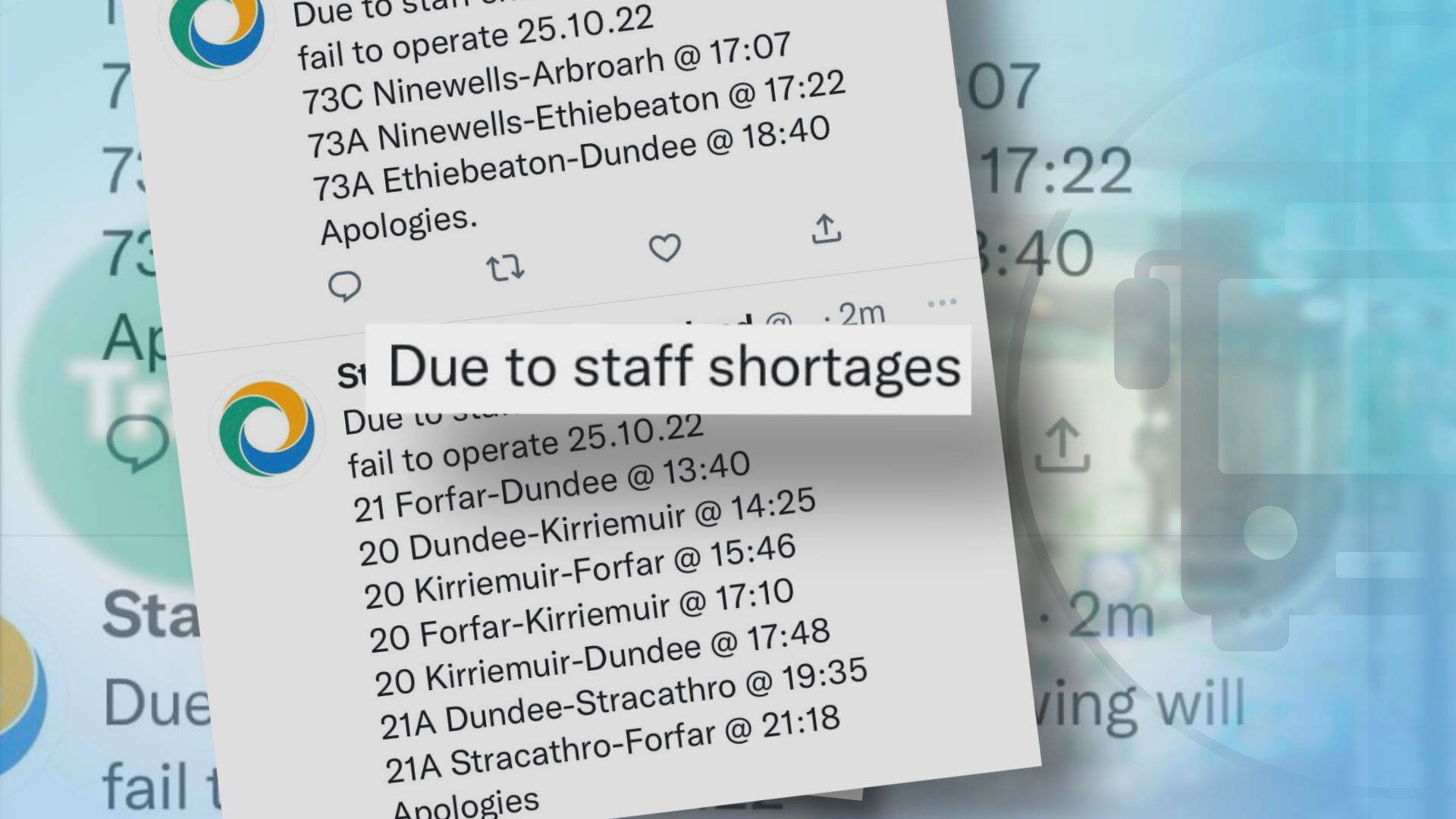 Stagecoach regularly announces delays and cancellations on social media.