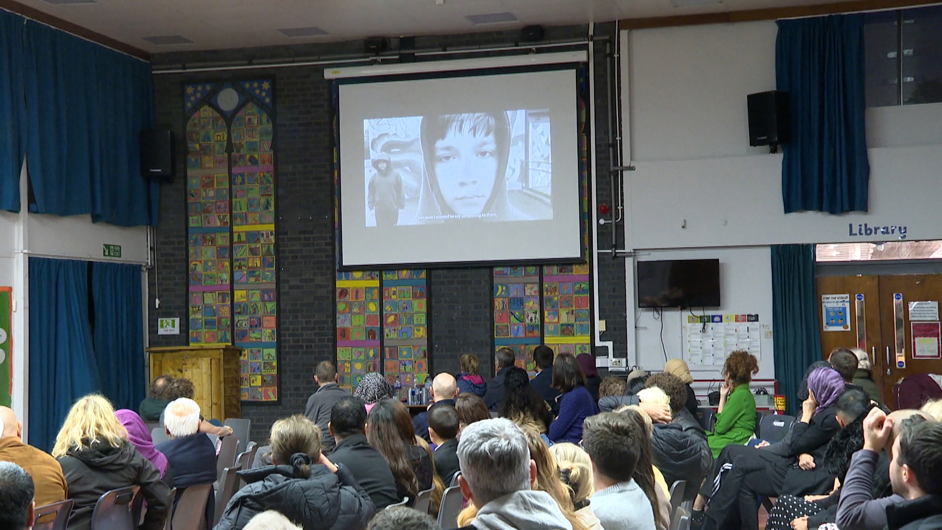 Anti-racism campaigners met with staff, parents and members of the community.