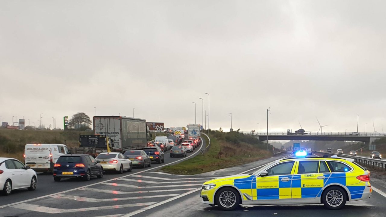 Man arrested as pedestrian fighting for life following van collision on M8 near Harthill