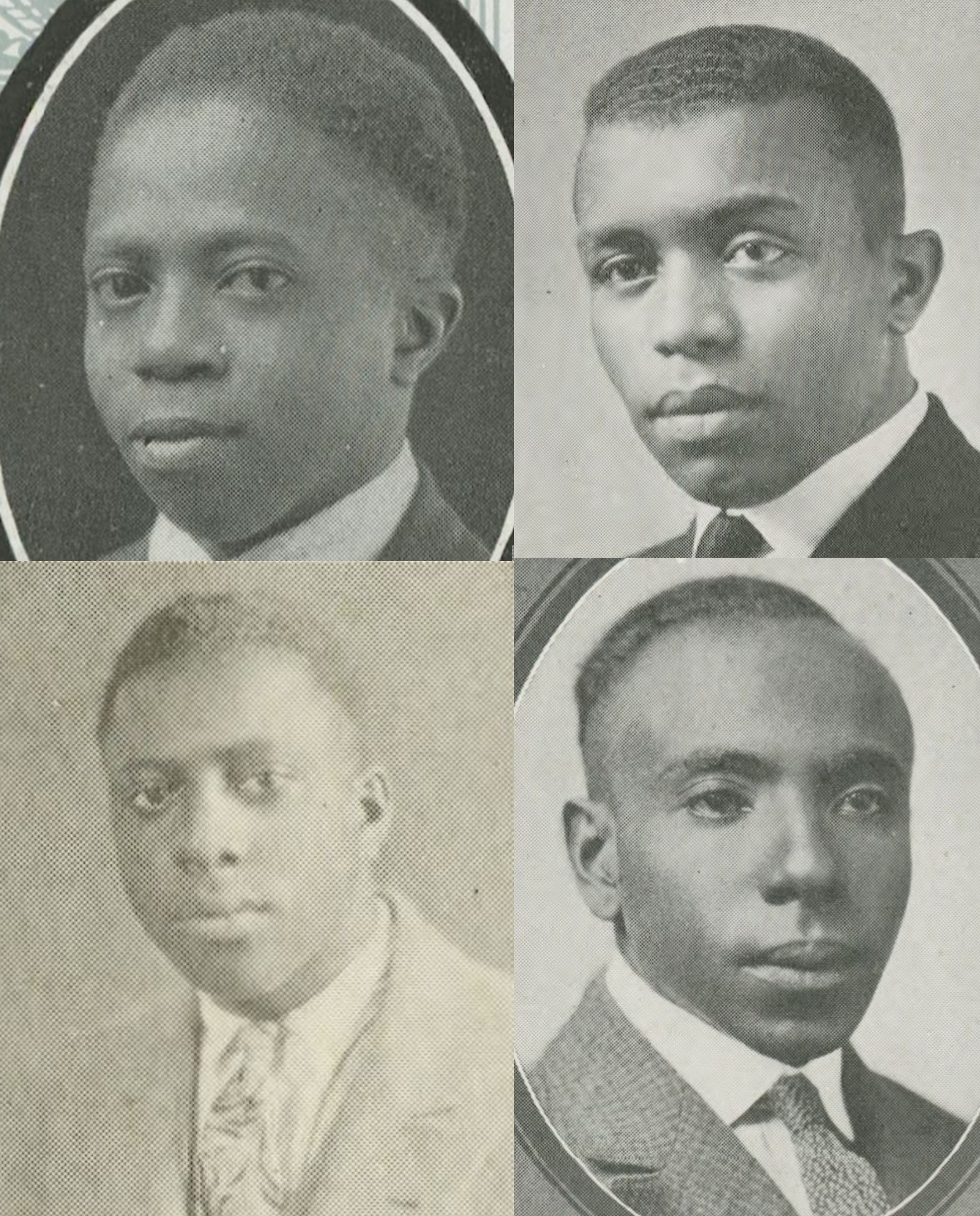 Clockwise from top left: Hermanze Edwin Fauntleroy, Clinton Edward Shaw, Julius Lee Morgan and Clyde Silance.