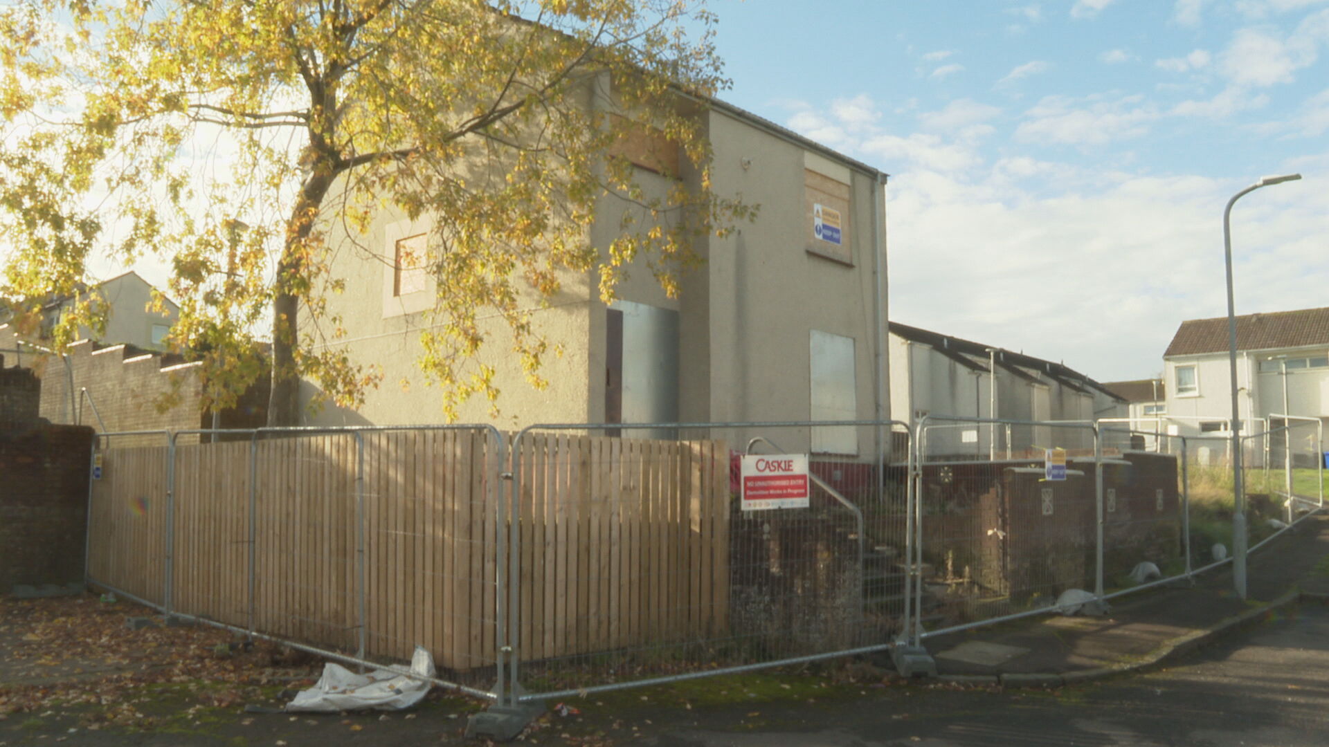 A damaged house in Kincaidston.