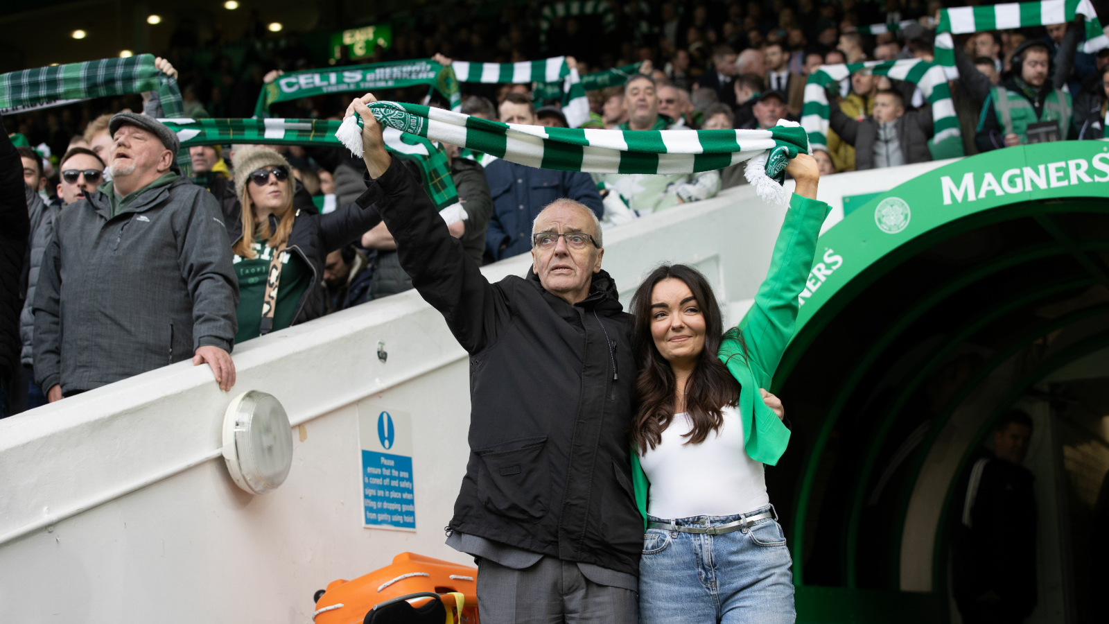 Frank McGarvey with daughter Jennifer at Celtic Park in October. 