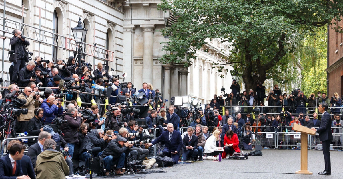 Sunak spoke outside No 10 after being formally appointed as Prime Minister.