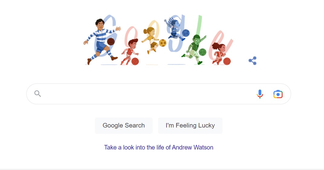 Andrew Watson as the 'Google Doodle'.