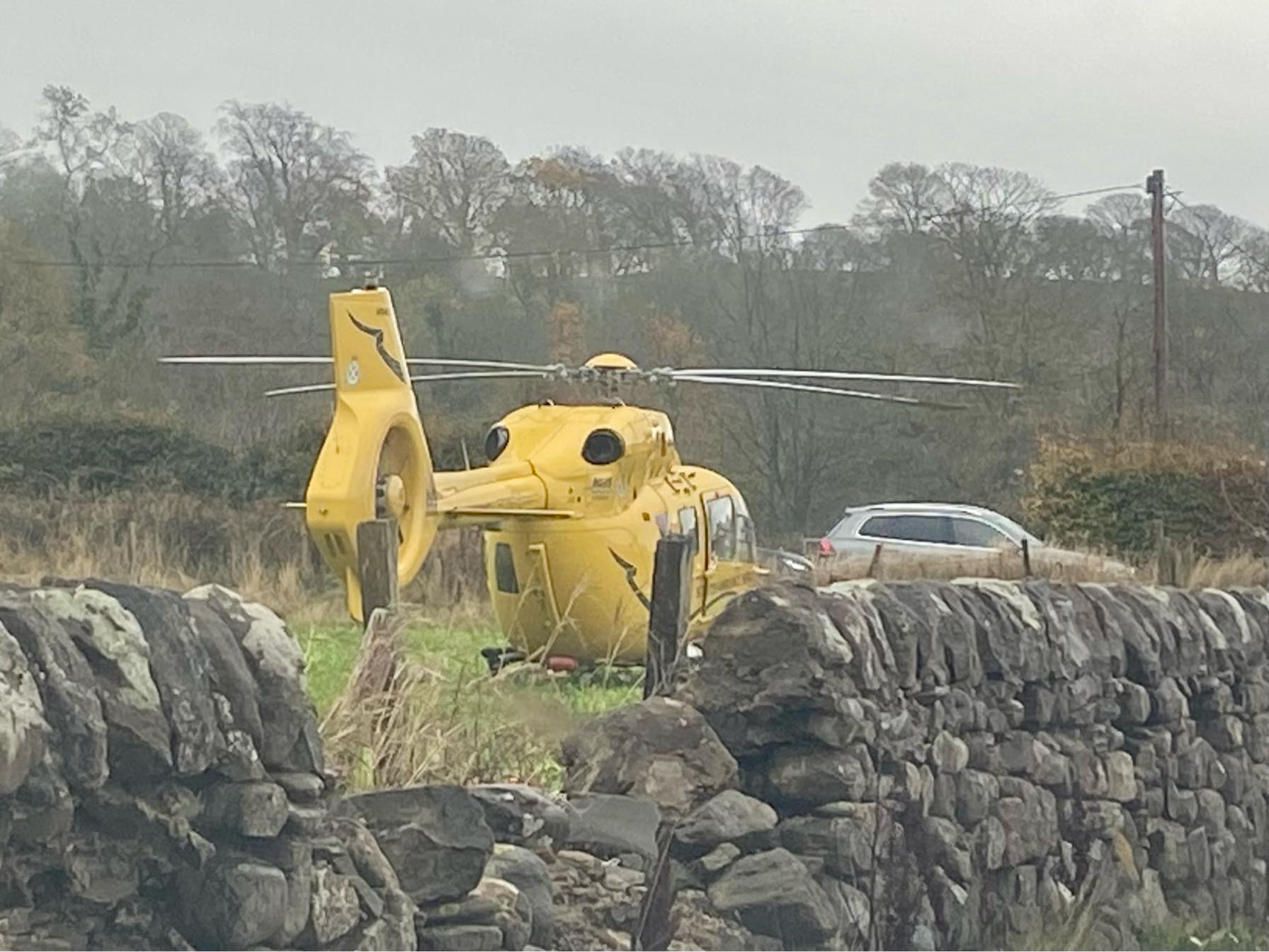 An air ambulance was also in attendance at the scene.