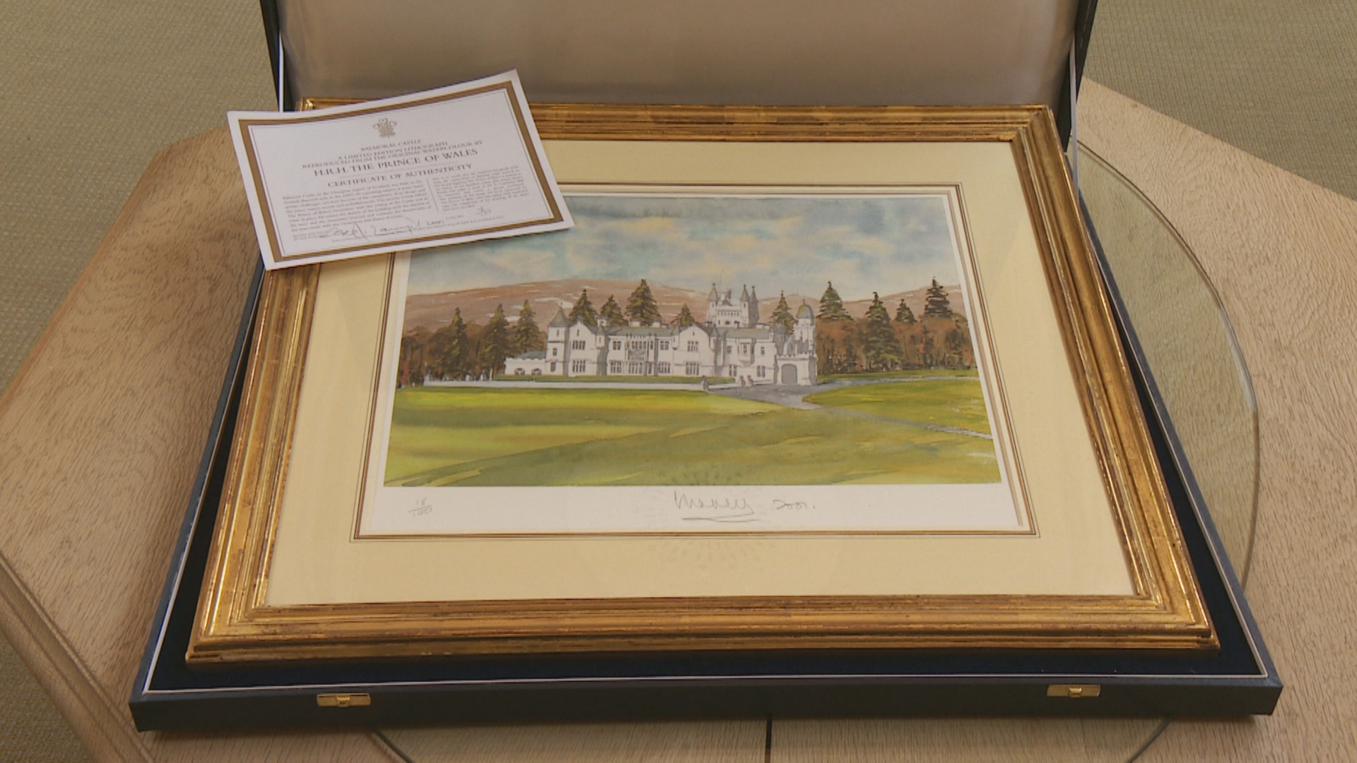 The painting comes with a certificate of authenticity.