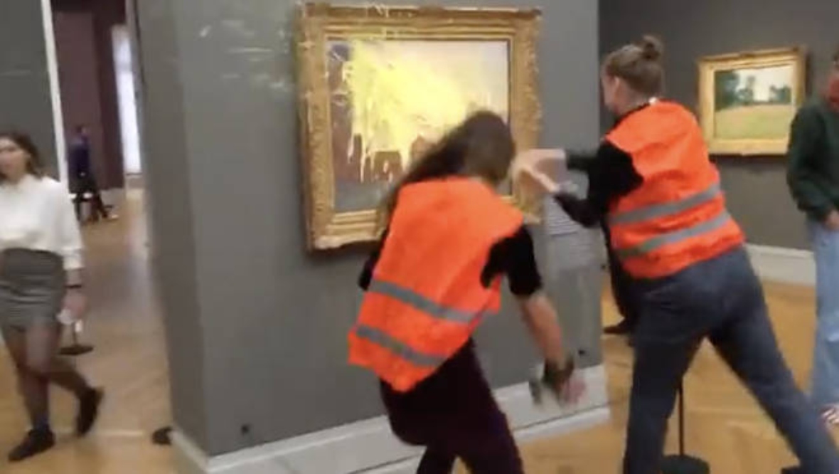 German climate protesters Last Generation throw mashed potatoes at £97m Monet painting