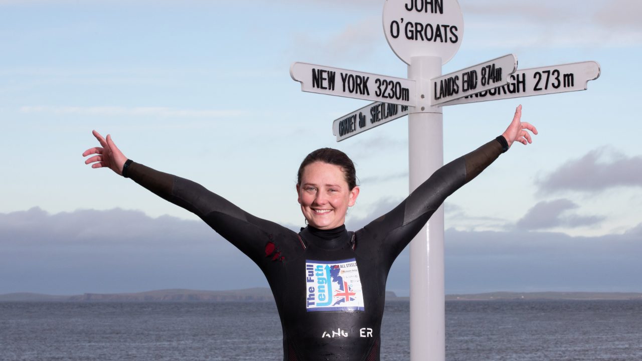 Woman becomes first to swim length of Britain from Land’s End to John O’Groats after battling through jellyfish and sharks