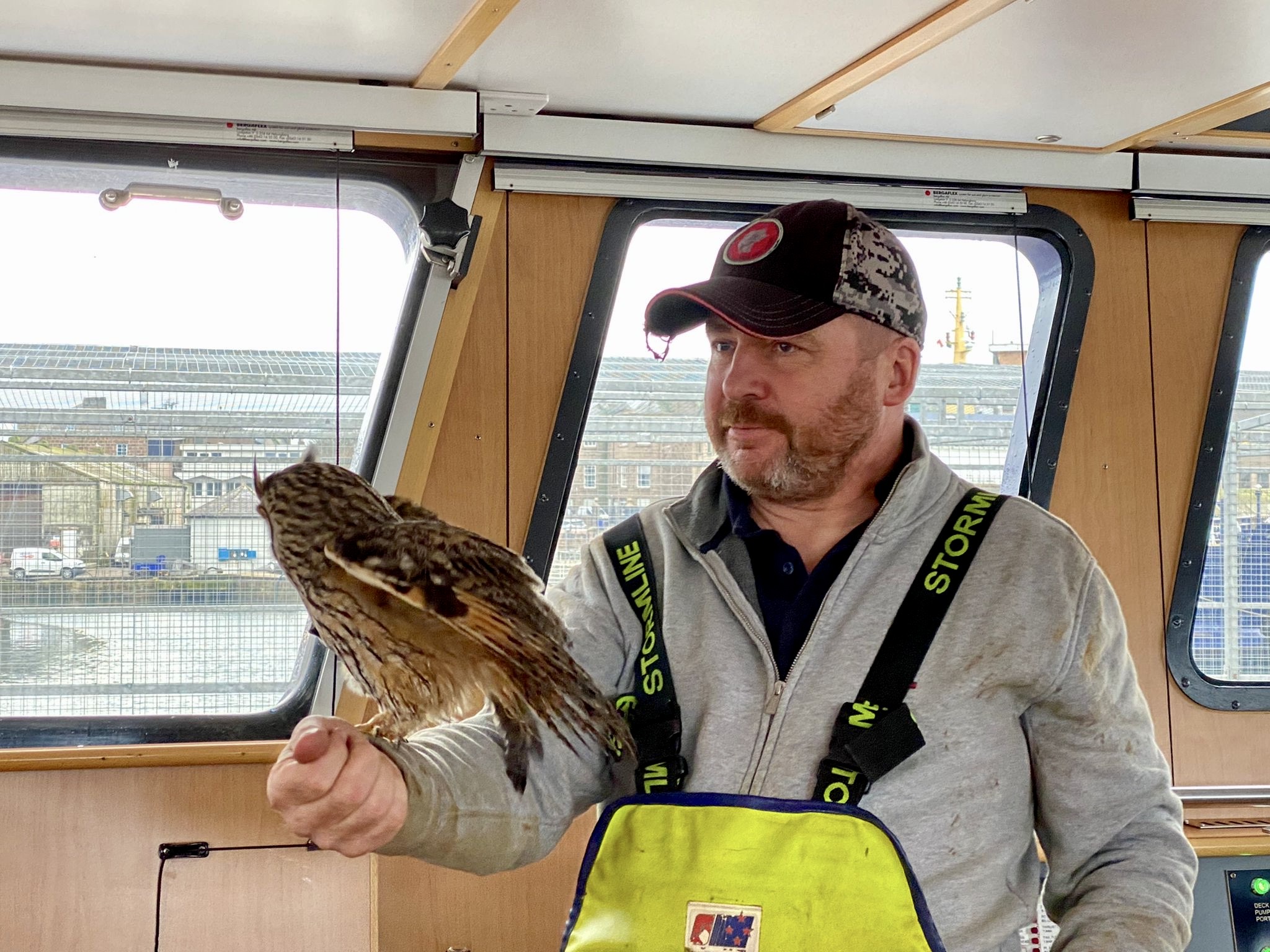Rehab centre staff said the owl probably would not have made it if it wasn't for the crews. 