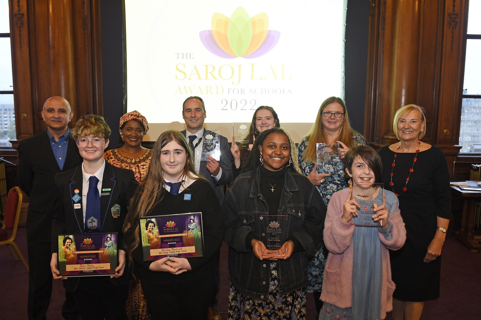 Saroj Lal Awards 2022 presented to pupils and teachers at the City Chambers in Edinburgh.
