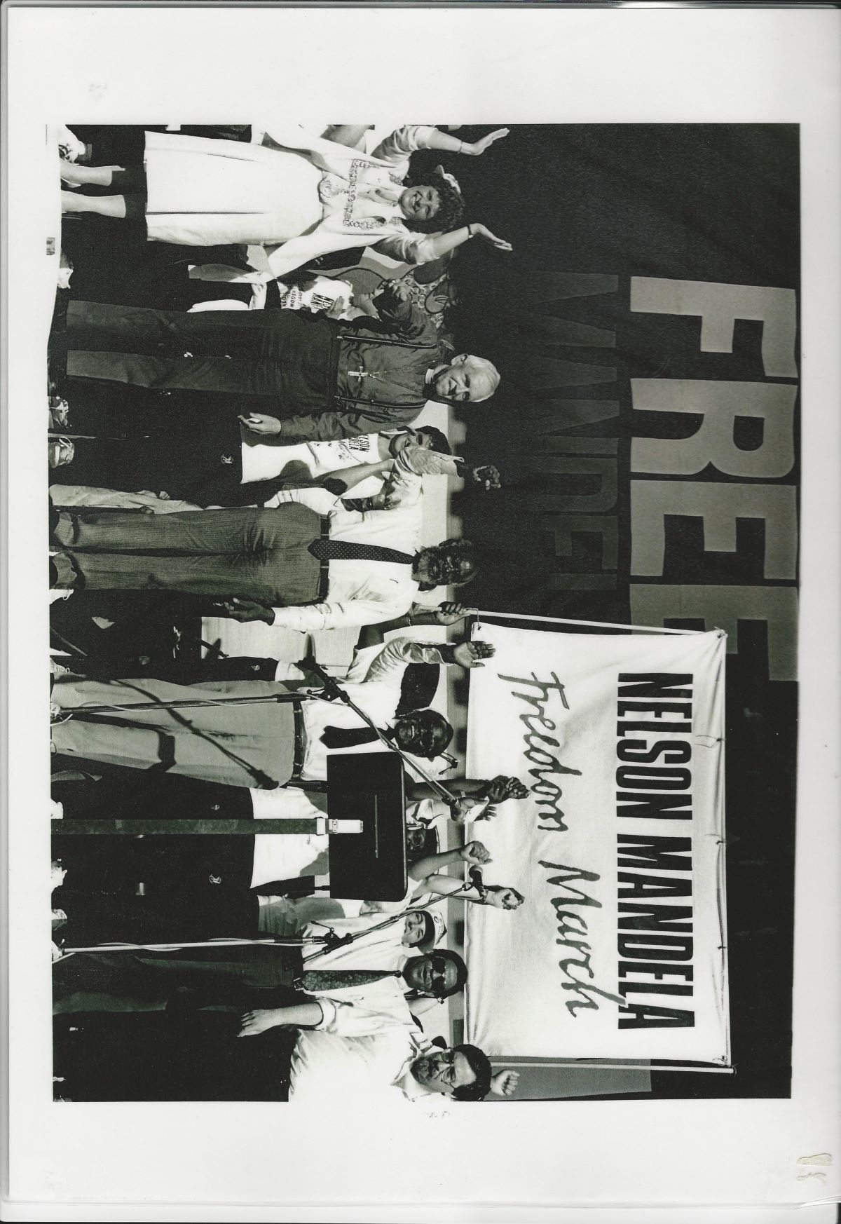 O.R. Tambo and platform at the Free Mandela rally at Glasgow Green on June 12, 1988.