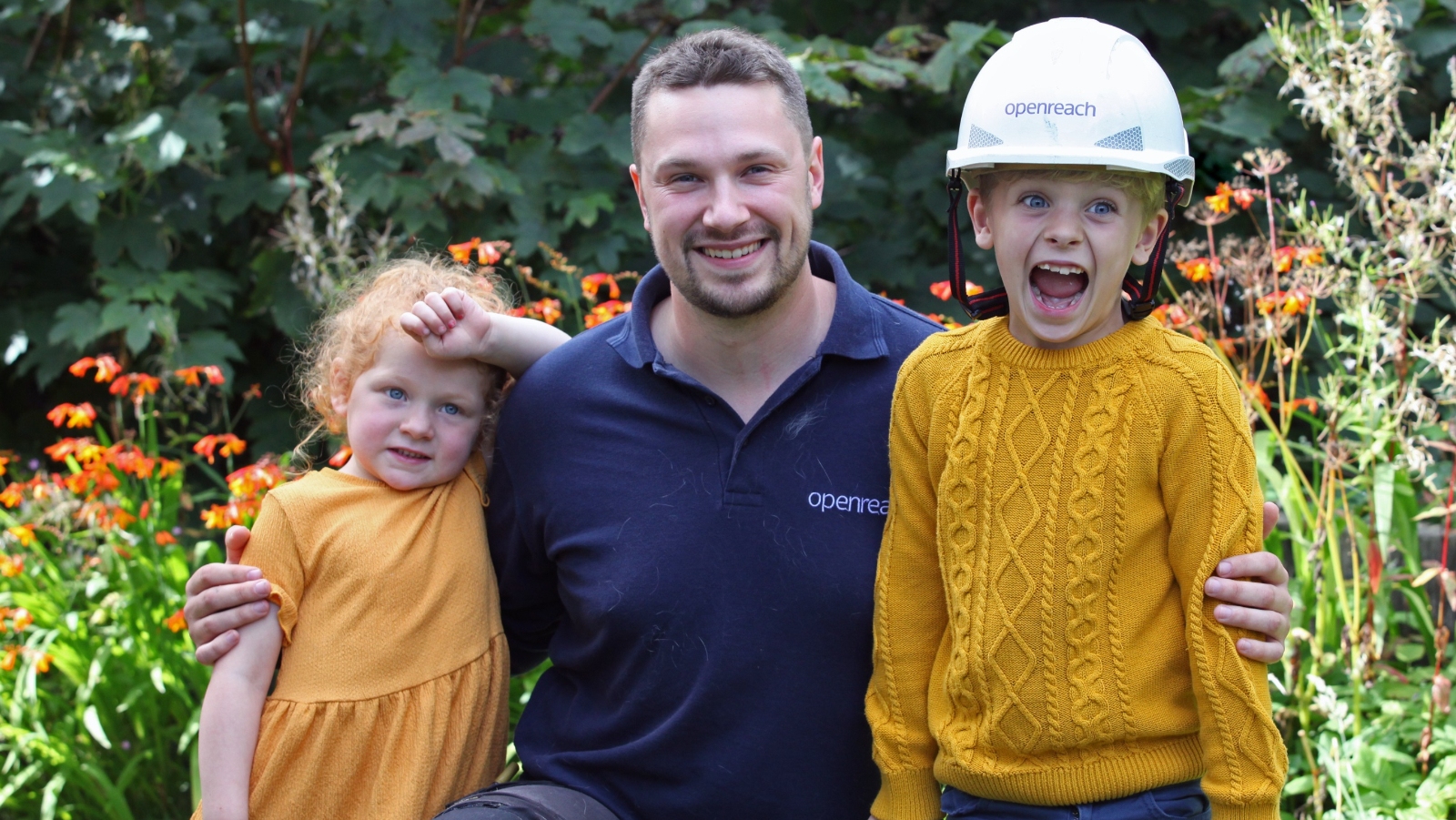 Doug Craig with Stanley, aged seven, and Beatrix, aged five.