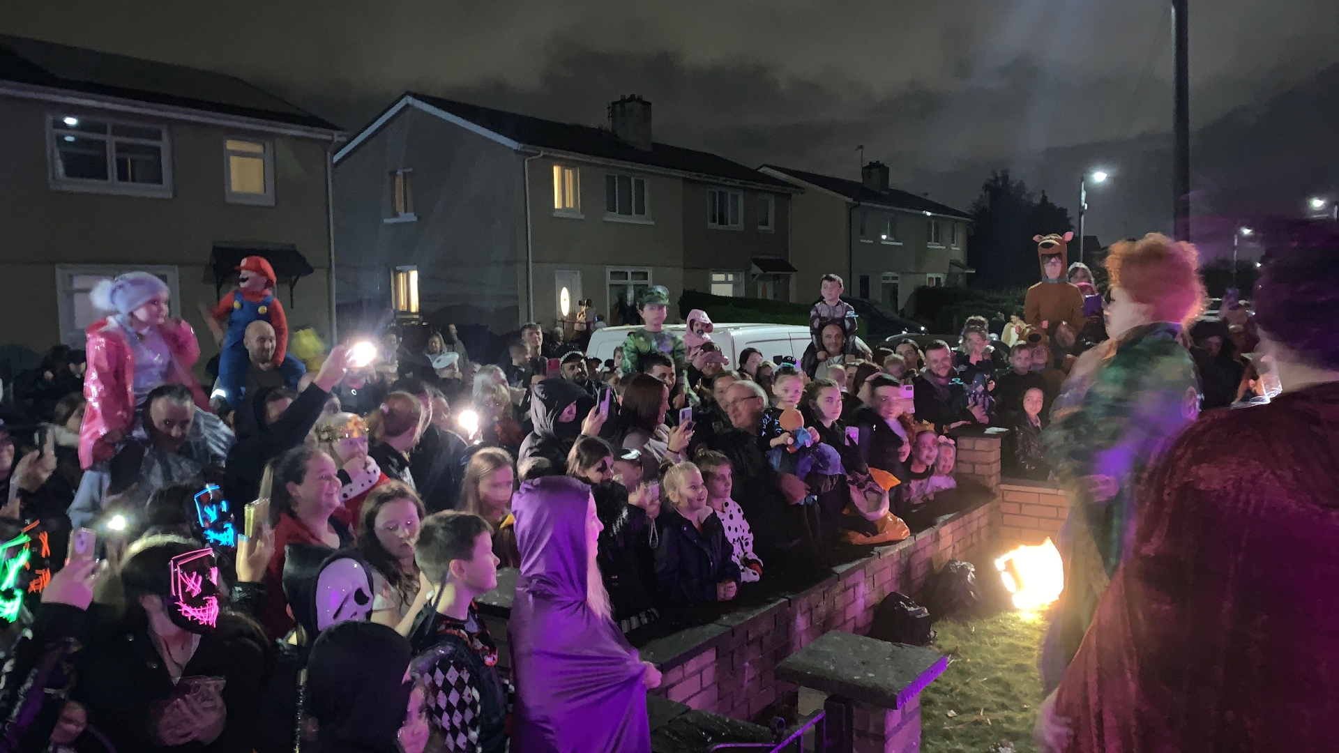 Hundreds have shown up to see the Halloween house - which is on display for one night only.