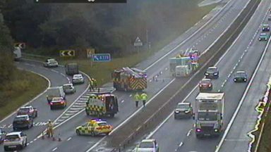 M8 westbound affected by three-vehicle crash as crews rush to scene of collision near Bathgate