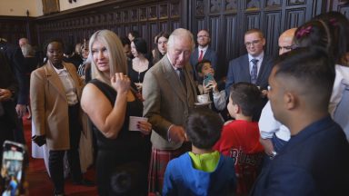 King Charles III meets refugee families in Aberdeen