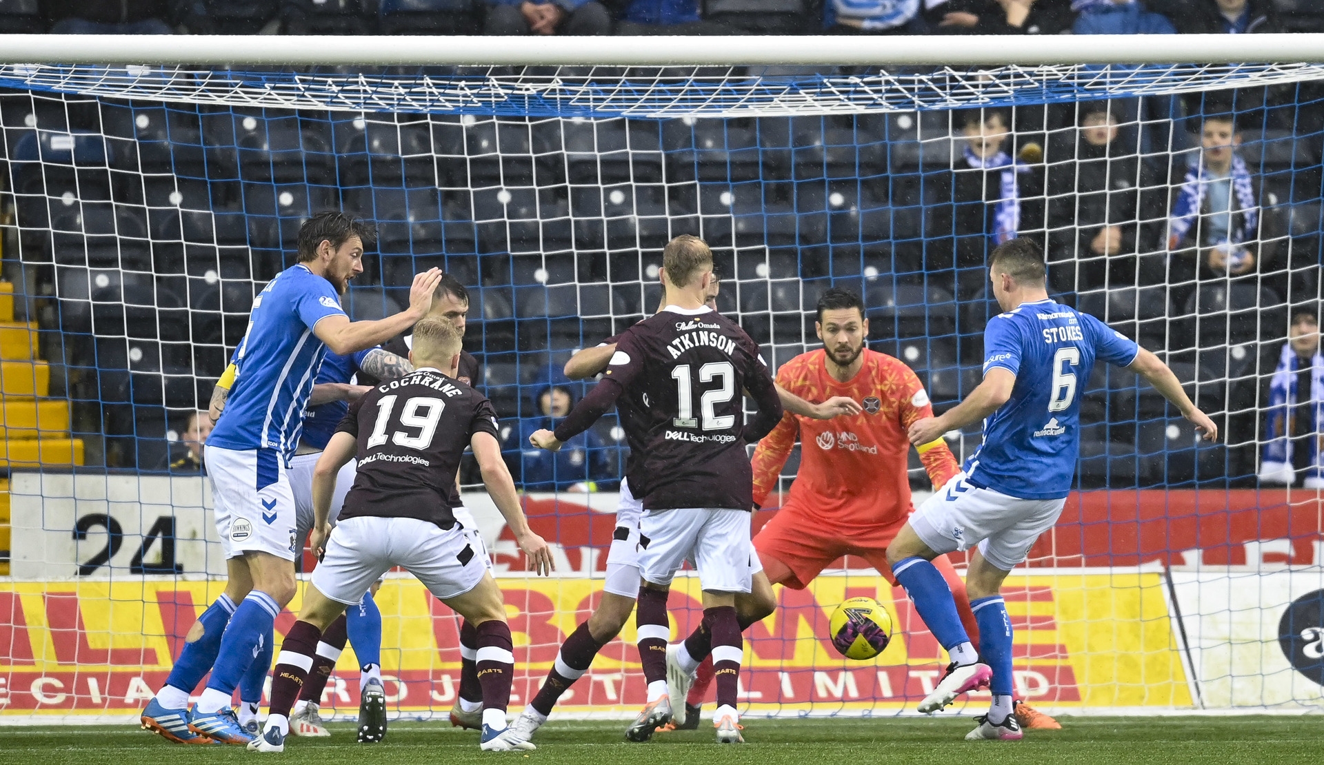 Chris Stokes makes it 1-0 to Kilmarnock at Rugby Park.