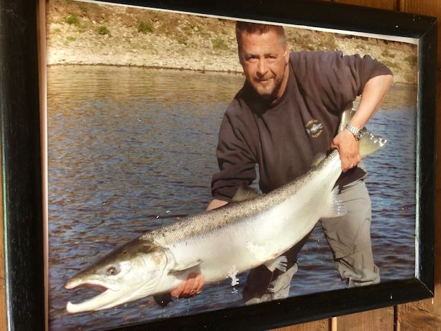 Ghillie Steve McIrvine and a 38lb salmon landed at Glendelvine - he believes Miss Ballantine's record will never be broken.