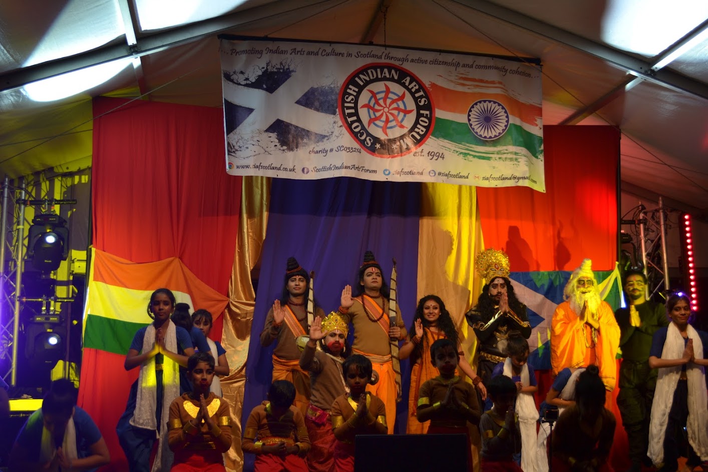 Participants put on a dance-drama depicting Lord Rama's life, known as a Ramleela. 