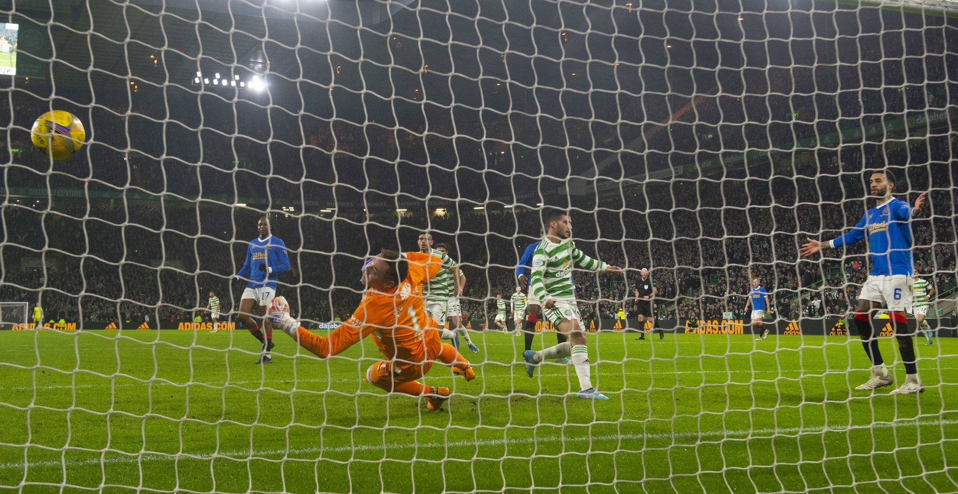 Derby defeat: A 3-0 win put Celtic top of the league in February. 