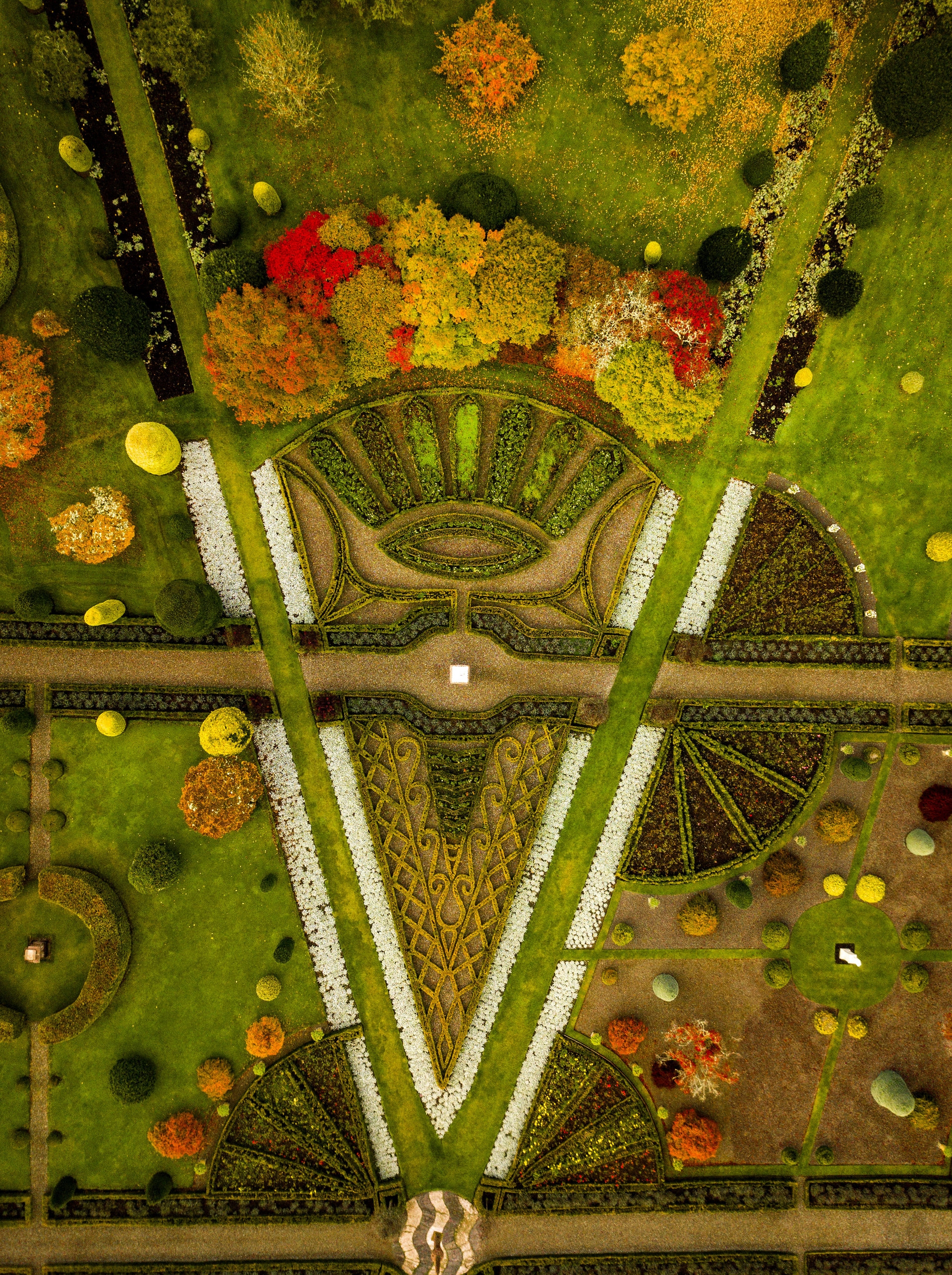 Scotland's famous Drummond Castle Gardens, near Crieff, Perth and Kinross.