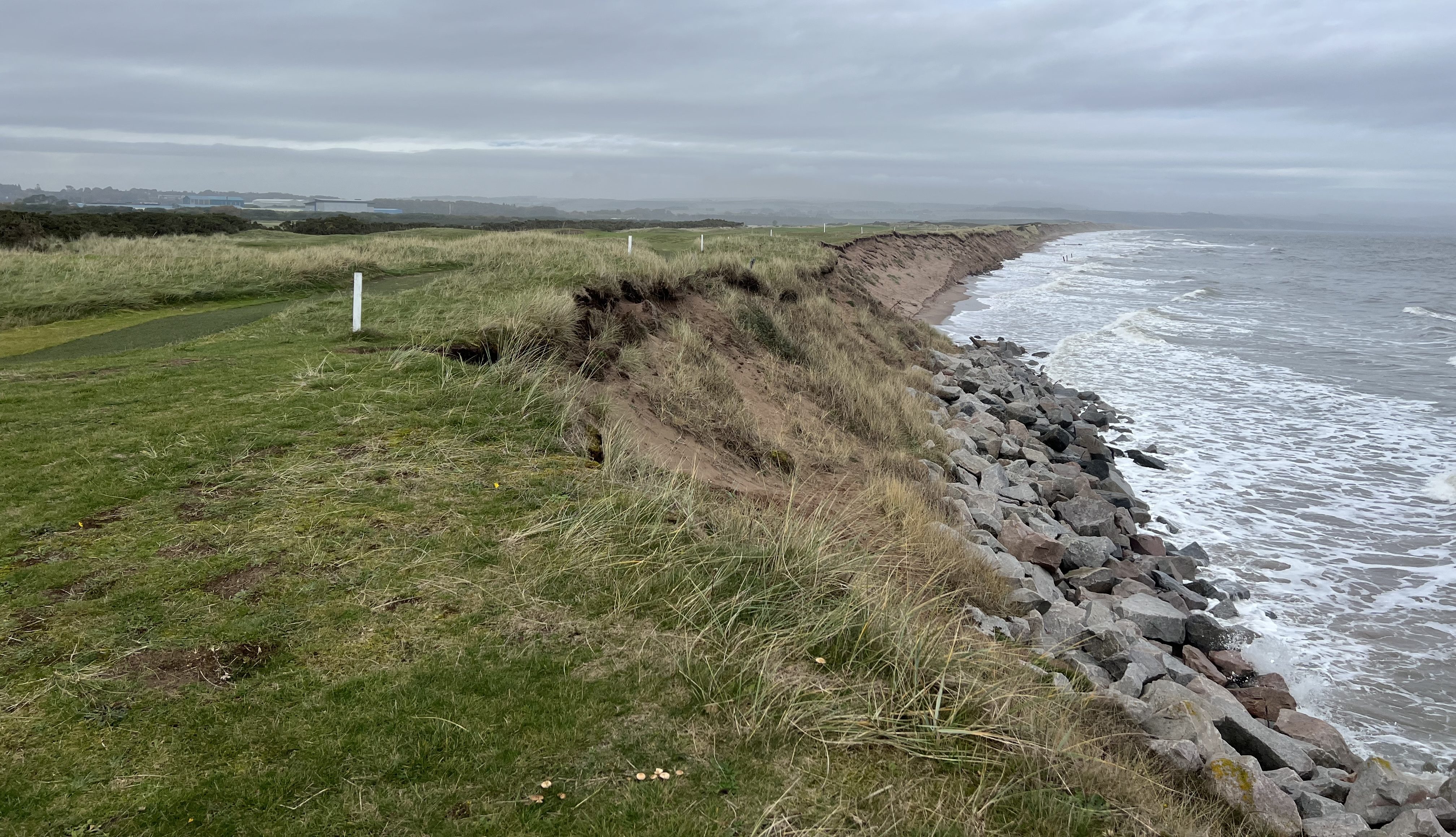 Rising sea levels and storms are causing erosion on Scotland's coastline.