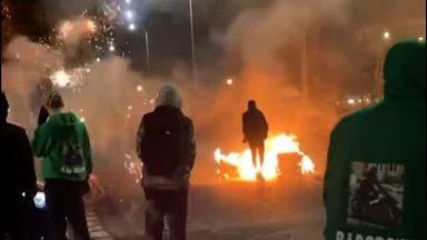 Youths in Dundee target police with fireworks and set bonfires on roads in Halloween disorder