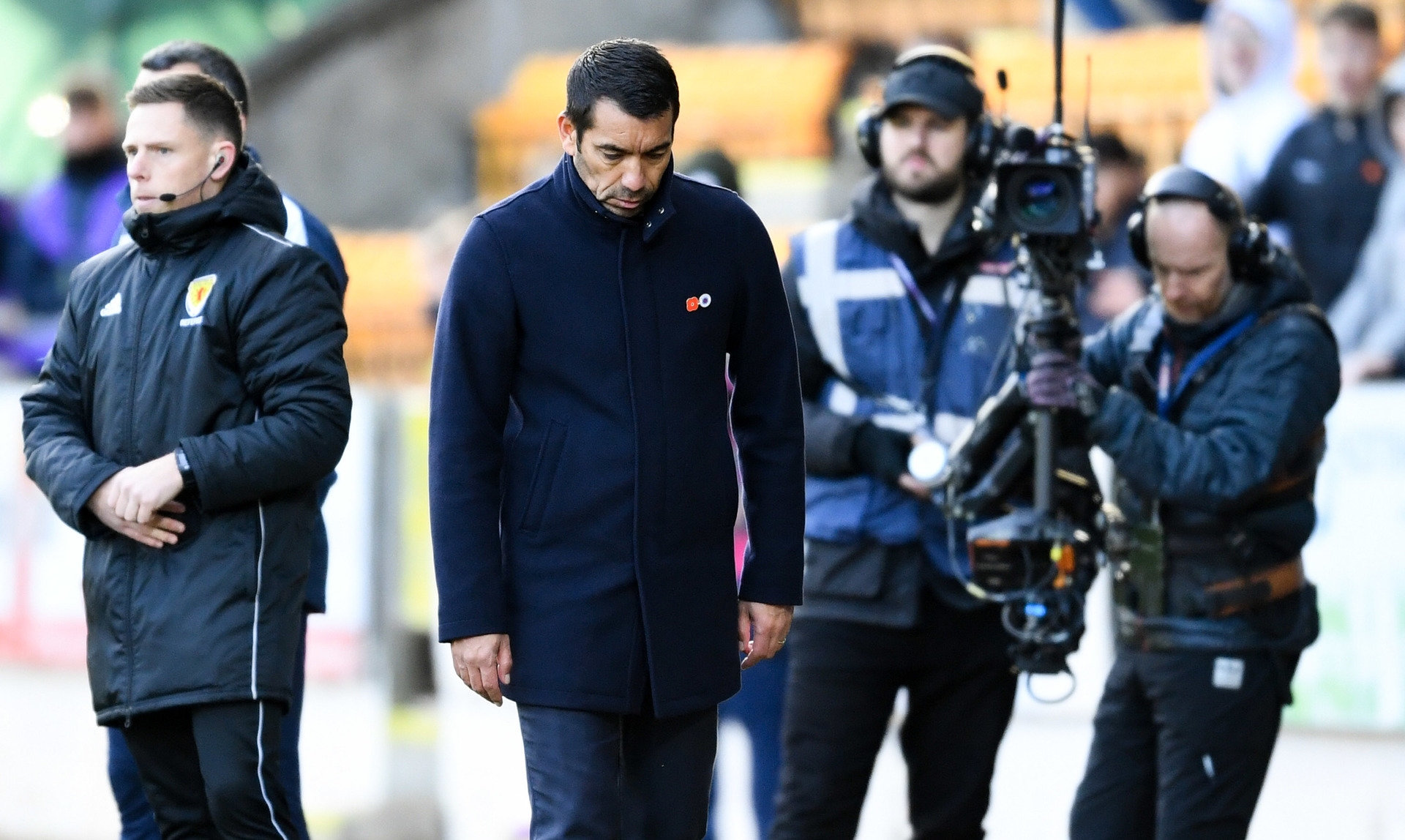 Giovanni van Bronckhorst at full time following defeat to St Johnstone. (Photo by Ross MacDonald / SNS Group)