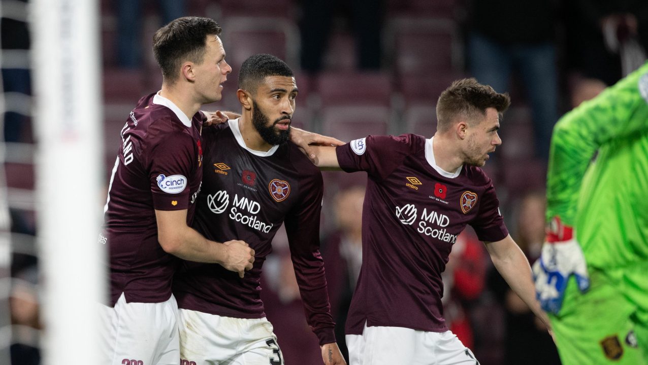 Josh Ginnelly salvages late point for 10-man Hearts against Livingston