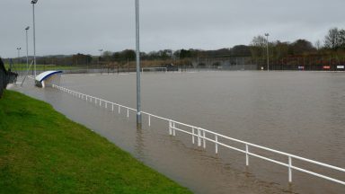 Ian Mair Park submerged in water after heavy flooding chaos in Aberdeenshire