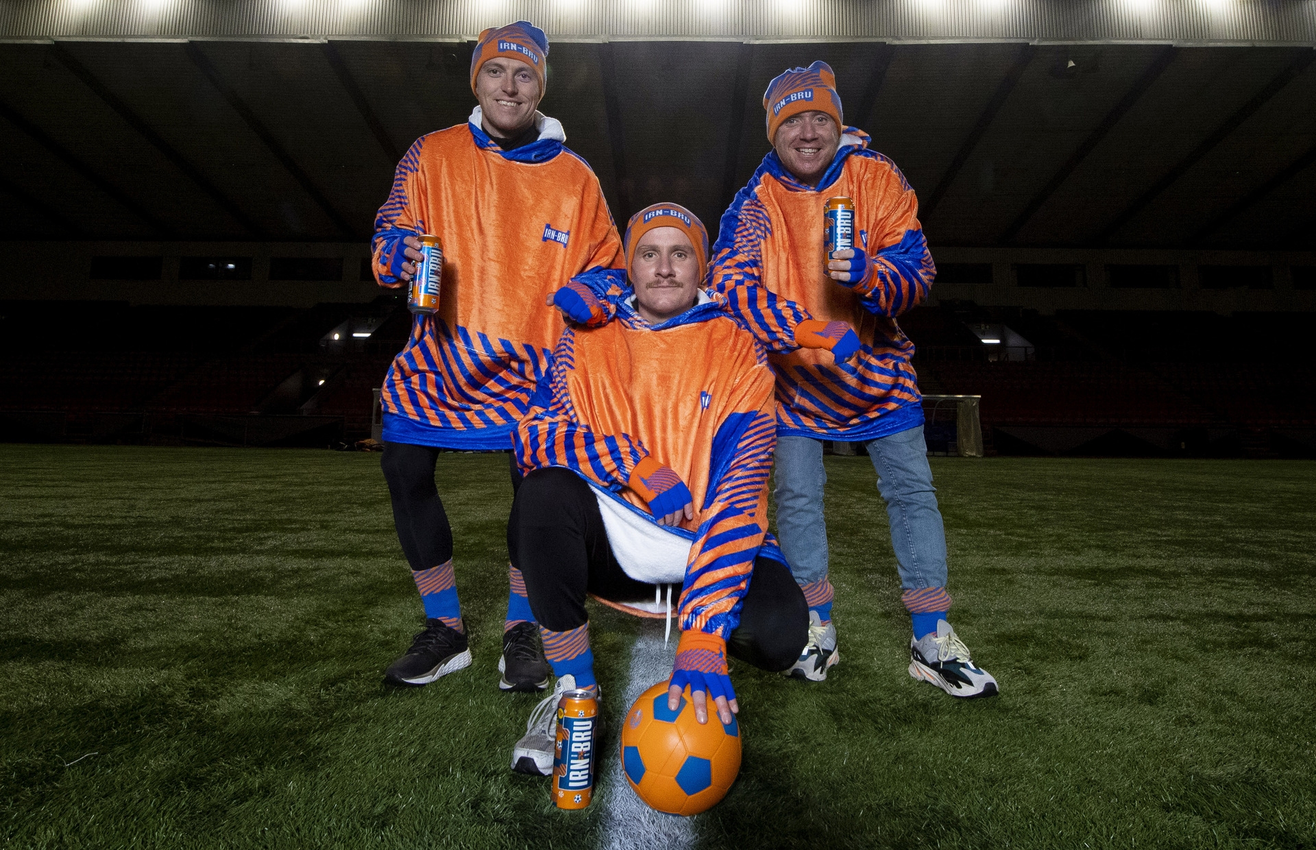 Open Goal Broomhill captain Gary Fraser (left), manager Simon Ferry (centre) and Paul Slane in the kit.