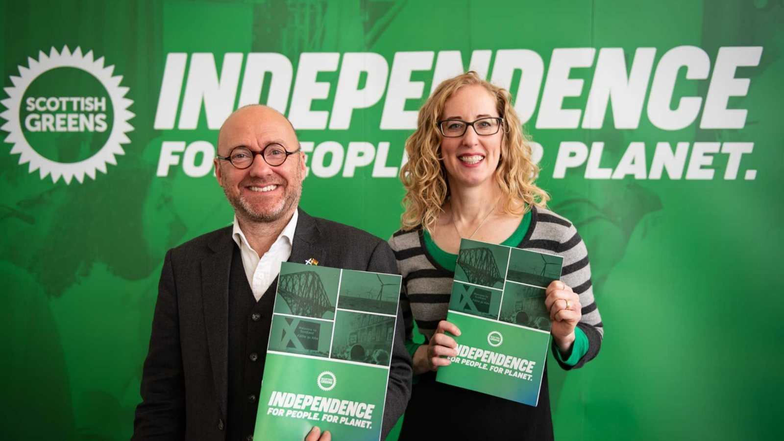 Patrick Harvie and Lorna Slater at the launch of the paper.