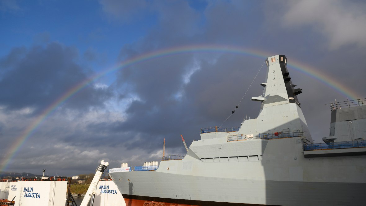 HMS Glasgow will enter the water over the coming days. 