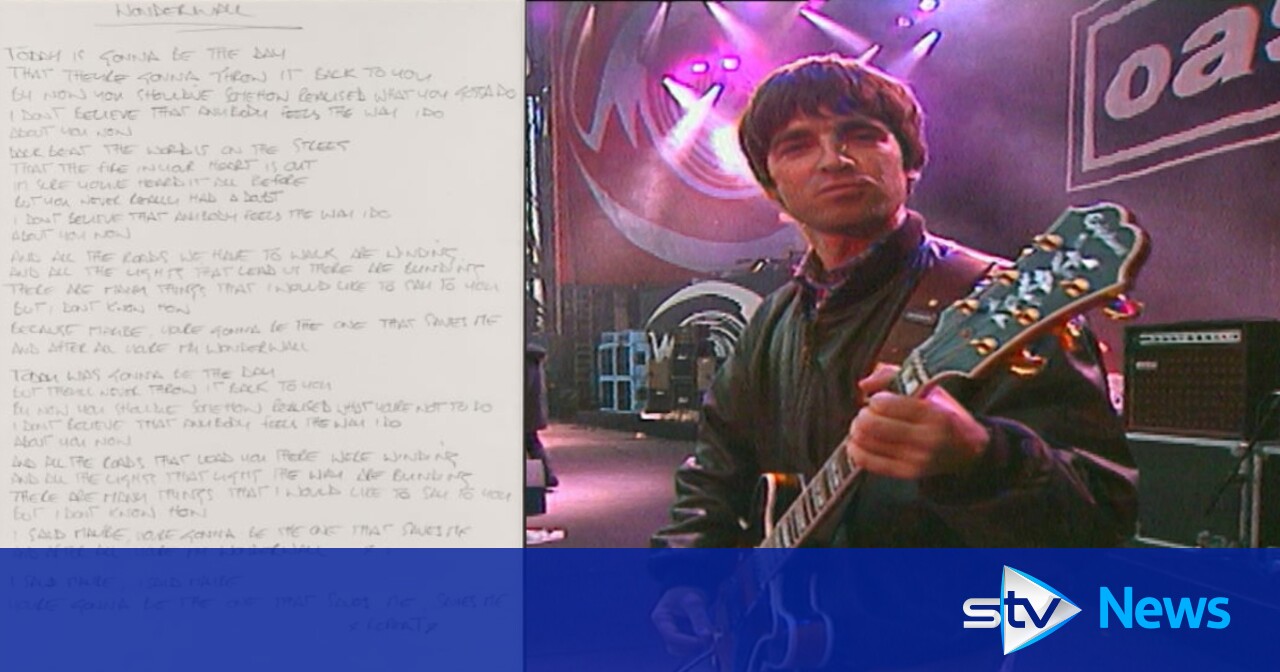 Noel Gallagher's handwritten Wonderwall lyrics sell at auction